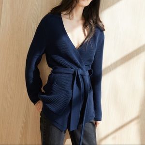 Jenni Kayne 100% Cotton Fisherman Wrap Navy Size S